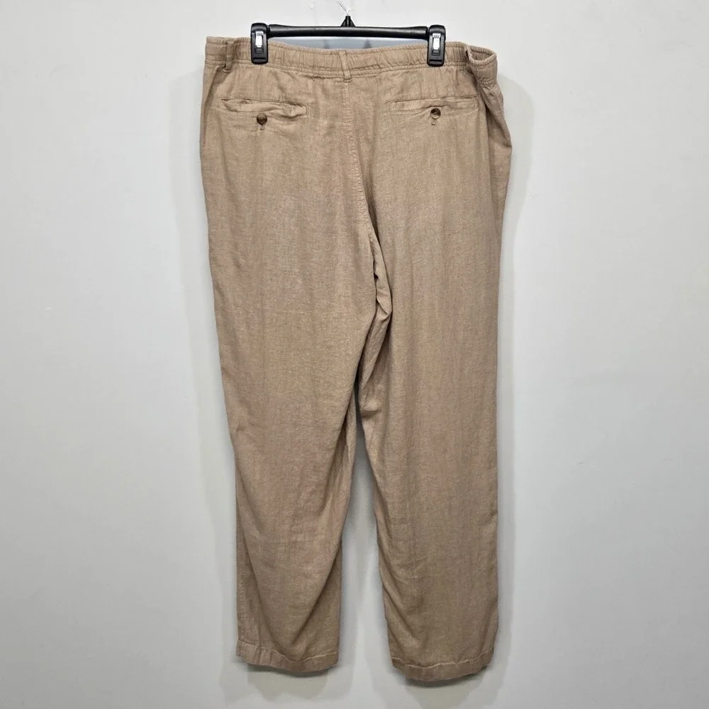 Club Room Luxury 100% Linen Pants Men XL Drawstring Elastic Waist Resort Coastal - Picture 2 of 8